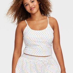 XL, XXL - Roller Rabbit Women's Disco Hearts Wave Tank Top Pink/Lavender/Teal